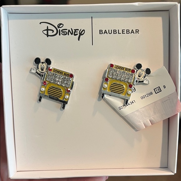 Disney Jewelry - Disney BaubleBar Mickey School Bus Earrings - Yellow and Silver